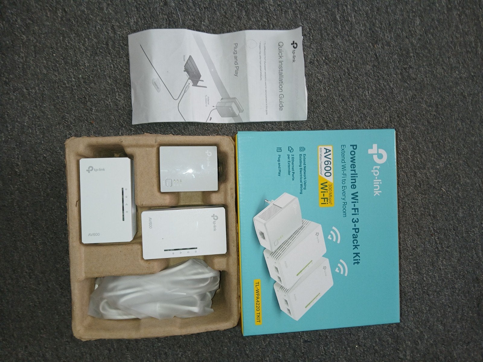 TP-Link Powerline Wi-Fi 3-Pack Kit AV600, Computers en Software, Powerlines, Ophalen of Verzenden, Zo goed als nieuw, TP-Link