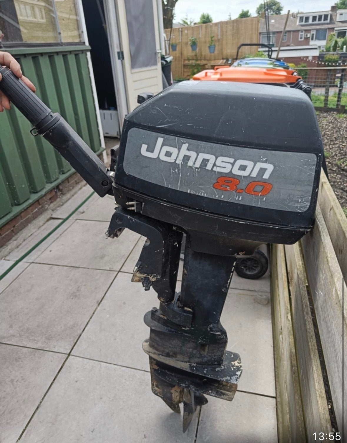 Johnson 8.0 Buitenboordmotor en marinier, Ophalen, Gebruikt, 5 tot 10 pk, Buitenboordmotor