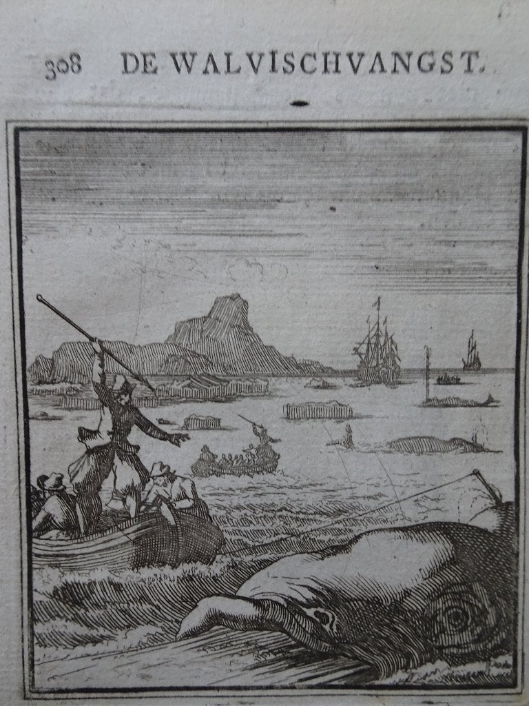 gravure De walvisvangst Jan en Casper Luyken, ca 1700, Dagelijks leven, Ophalen of Verzenden, Gravure, Origineel