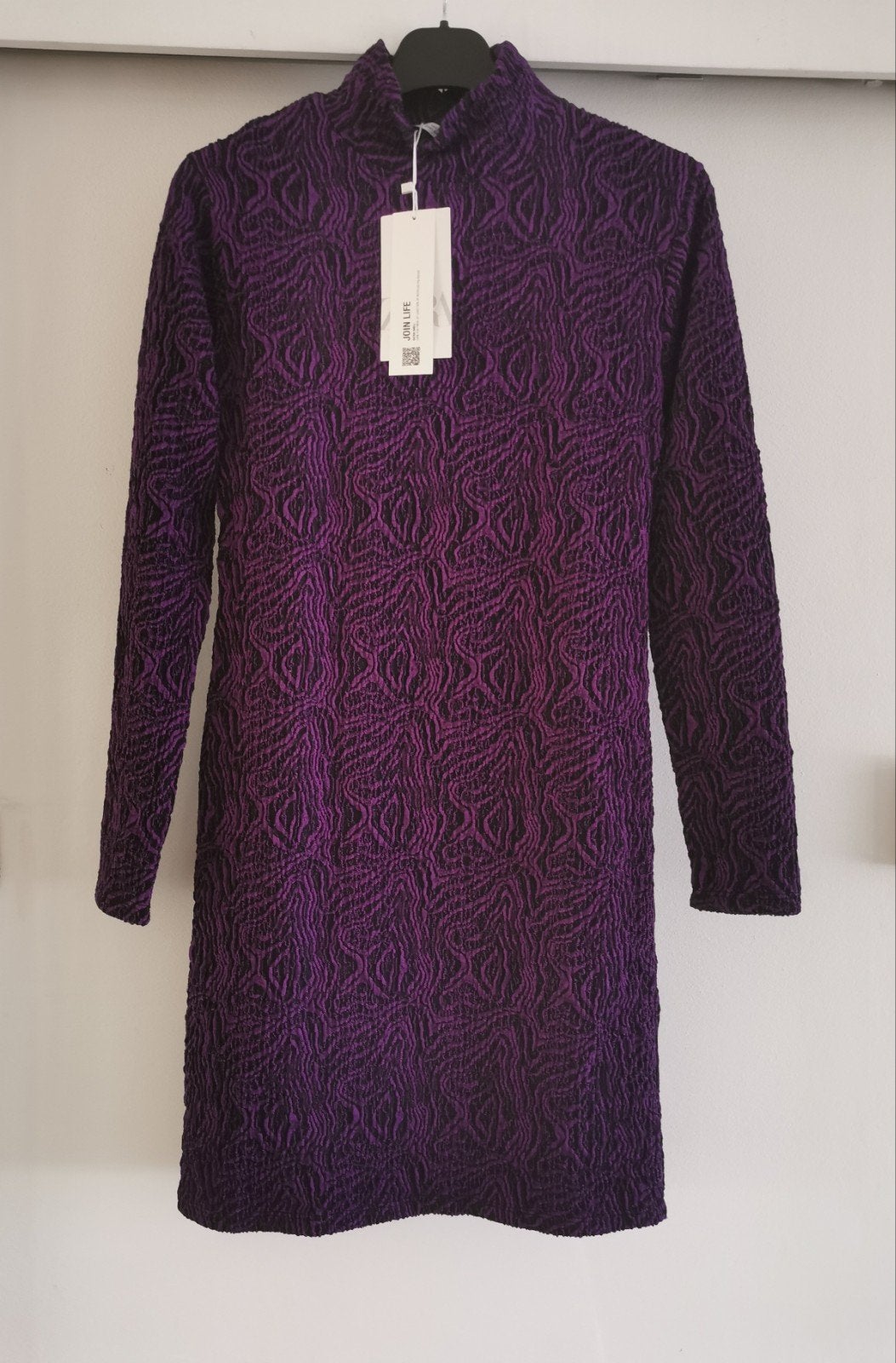 ZARA jacquard jurk mt. M, Maat 38/40 (M), Verzenden, Zara, Paars