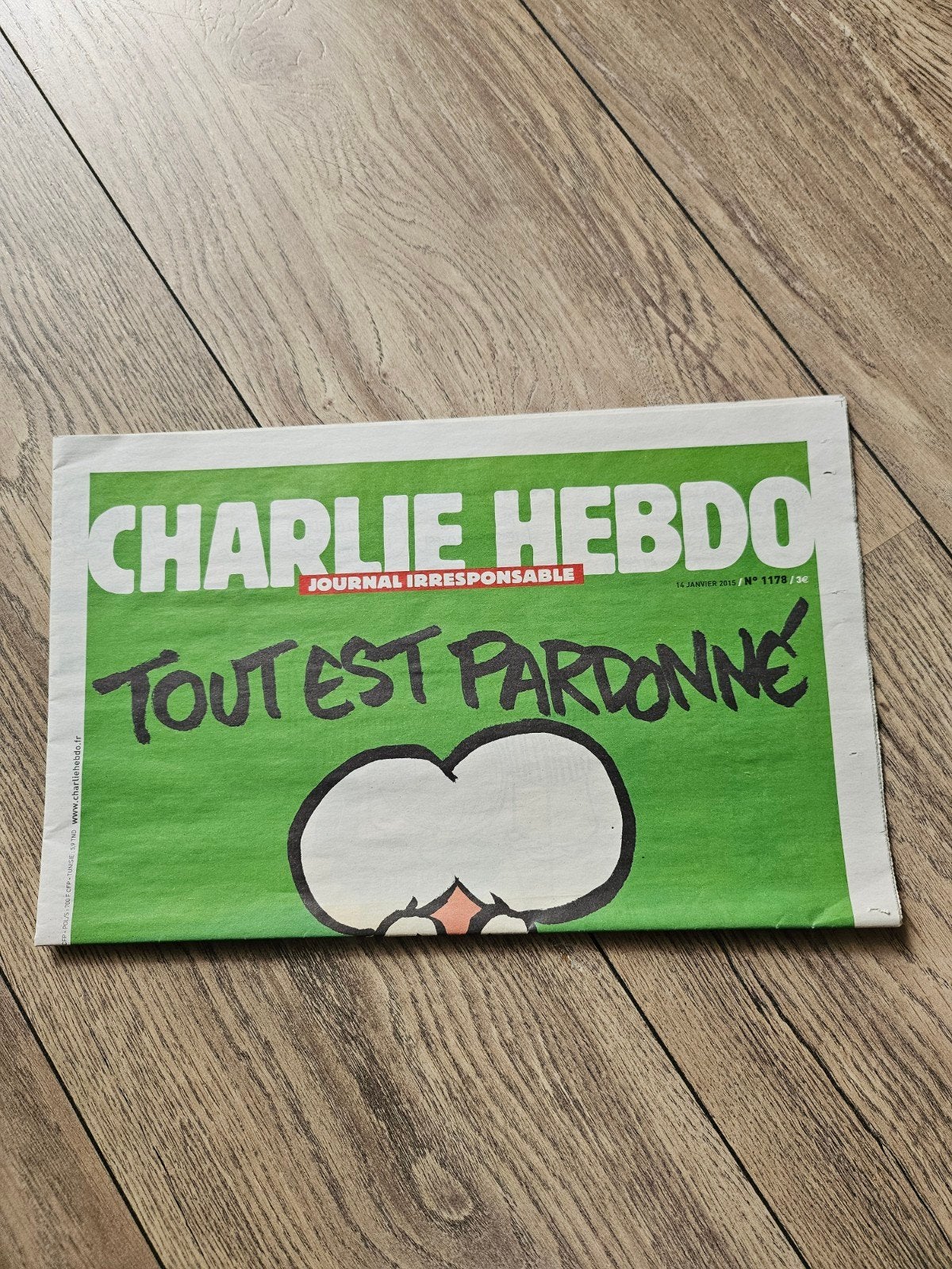 Charlie Hebdo - Tout est pardonné - 14 januari 2015, Ophalen of Verzenden, Gelezen, Overige typen