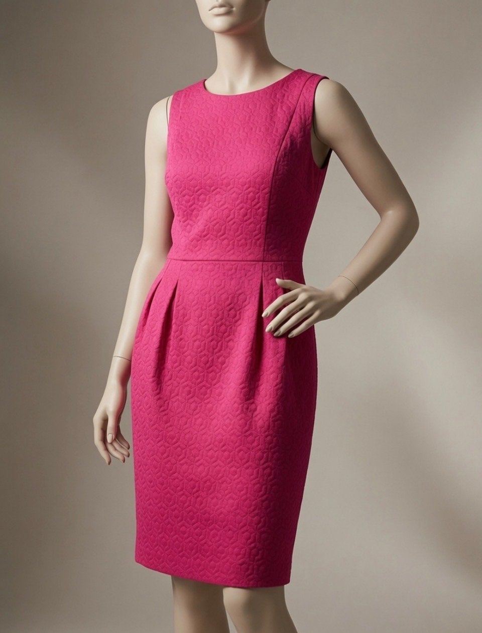 Roze jurk met patroon - Maat 42, Maat 42/44 (L), Ophalen of Verzenden, Zo goed als nieuw, Roze