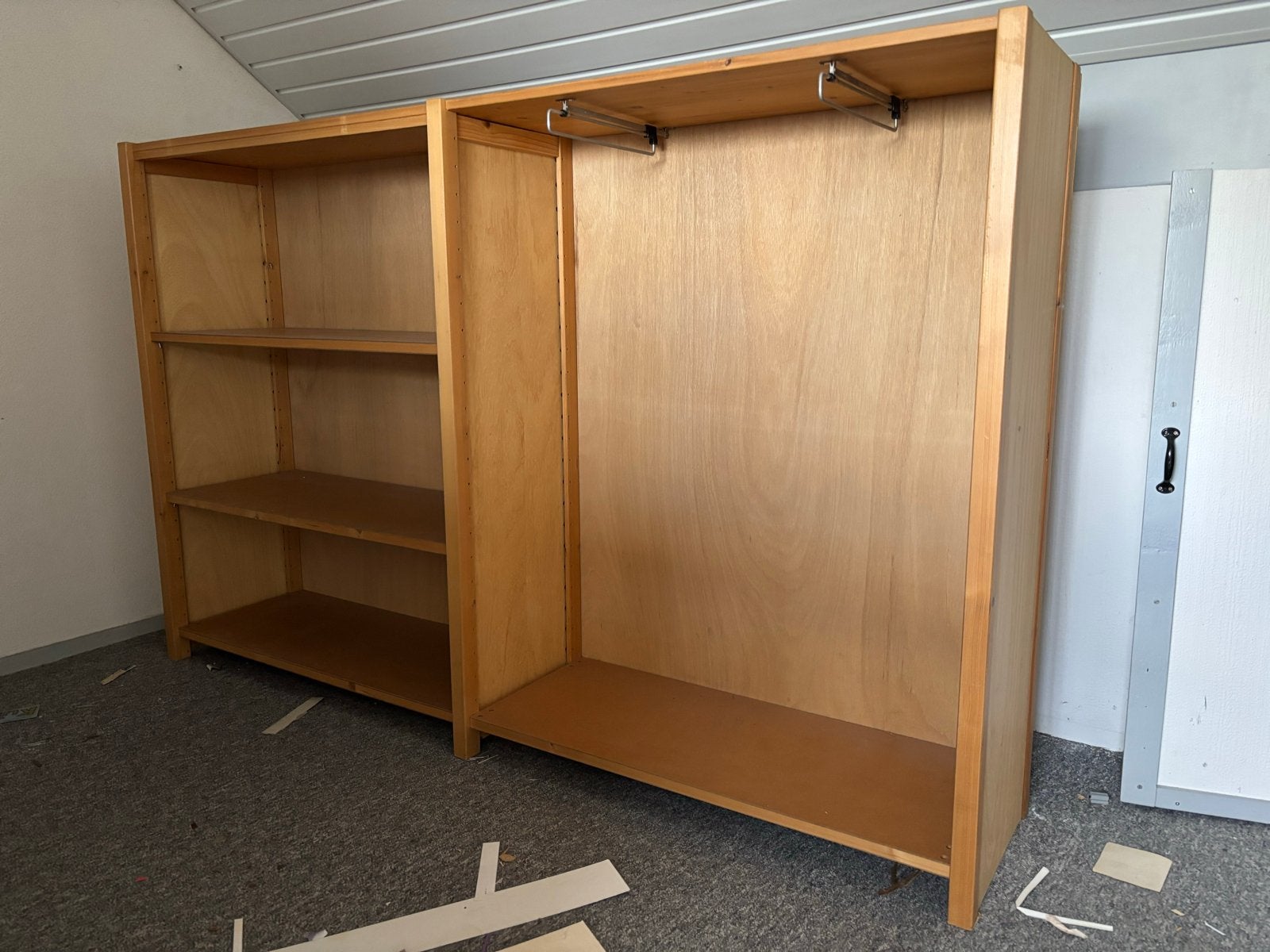 Lundia kast met hanggedeelte en planken - 205x130x40 cm, Ophalen, Met plank(en), Gebruikt, Lundia