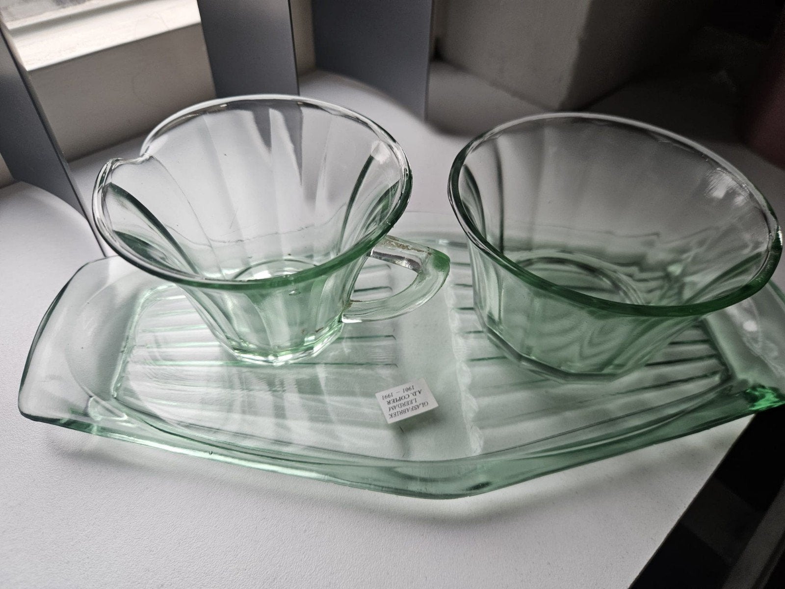 Vintage Glasfabriek Leerdam A.D. Copier Groen Glas Set, Ophalen of Verzenden