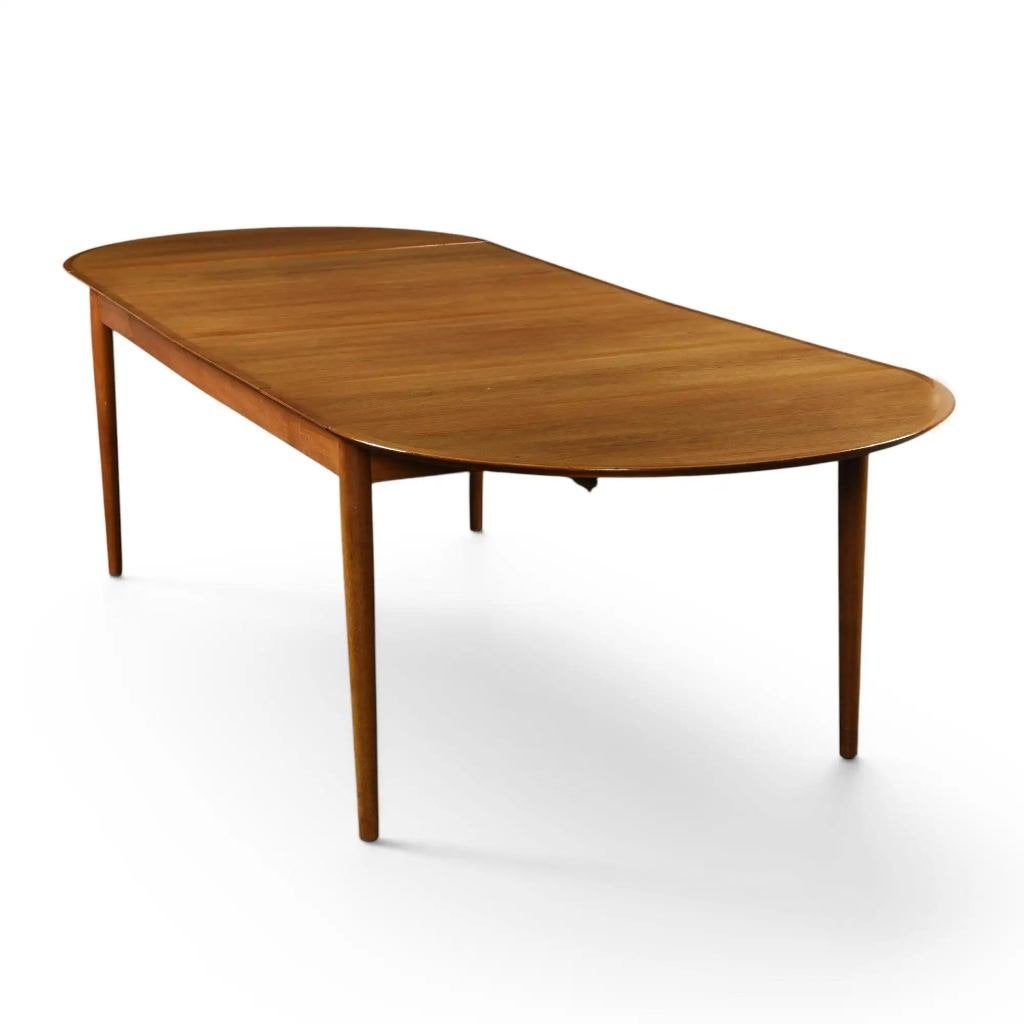 Eettafel teak - uitbreidbaar - vintage Deens design sixties., Ophalen, Gebruikt, 100 tot 150 cm, Teakhout