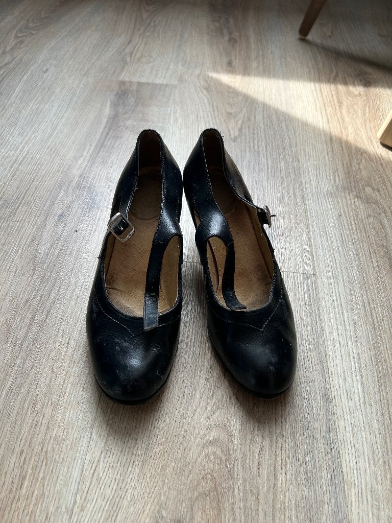Flamencoschoenen | zwart leer | maat 6 | met nagels, Kleding | Dames, Zwart, Dansschoenen, Ophalen of Verzenden, Gedragen