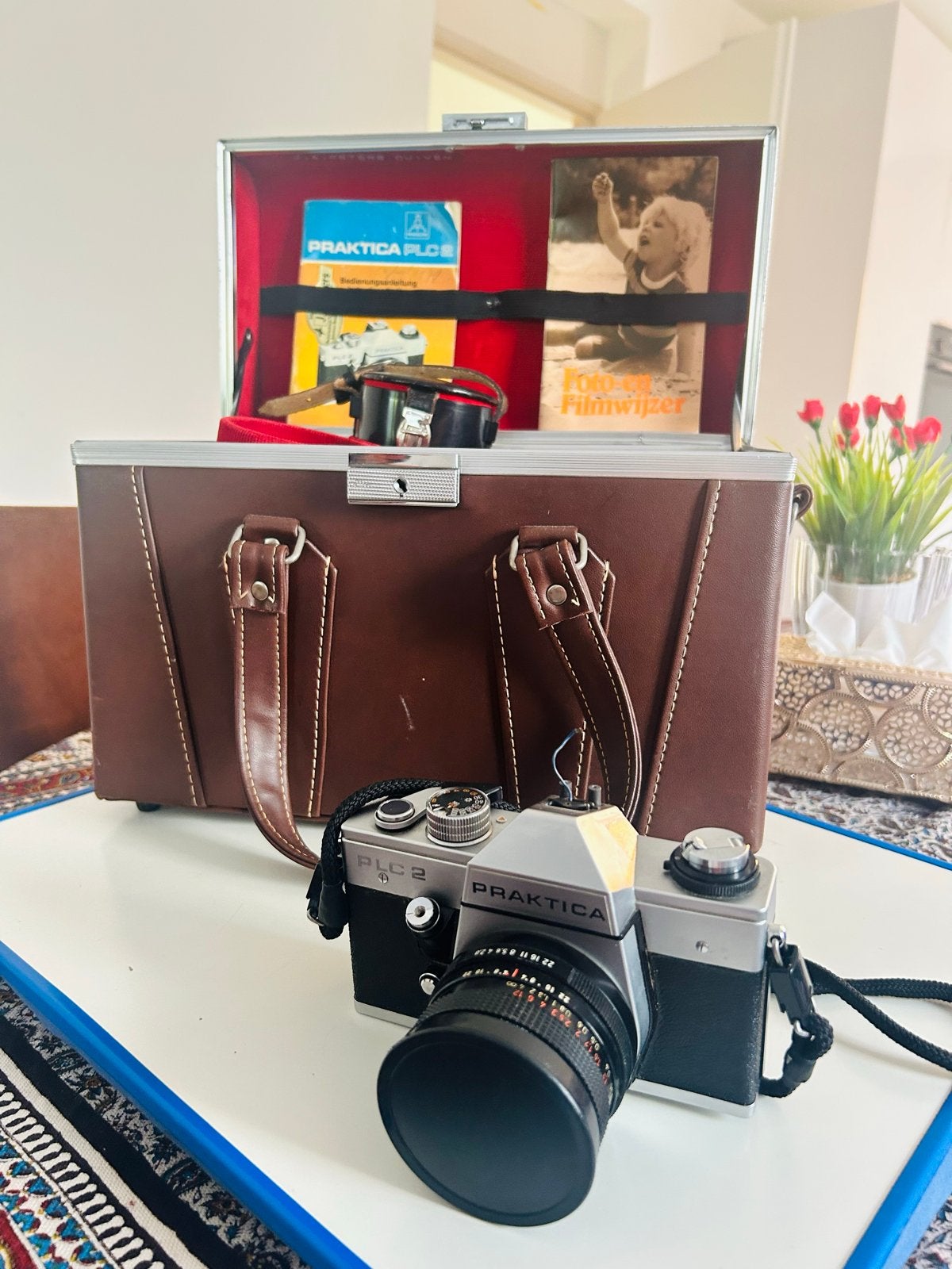 Vintage Praktica PLC 2 Spiegelreflexcamera met koffer, Ophalen, Gebruikt, Spiegelreflex, Overige Merken