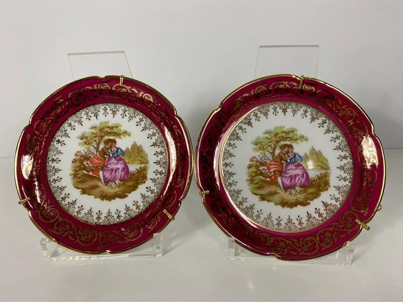 Limoges Wandbordjes Set (2), Gebruikt, Meerkleurig, Ophalen of Verzenden, Wandbord of Wandpaneel