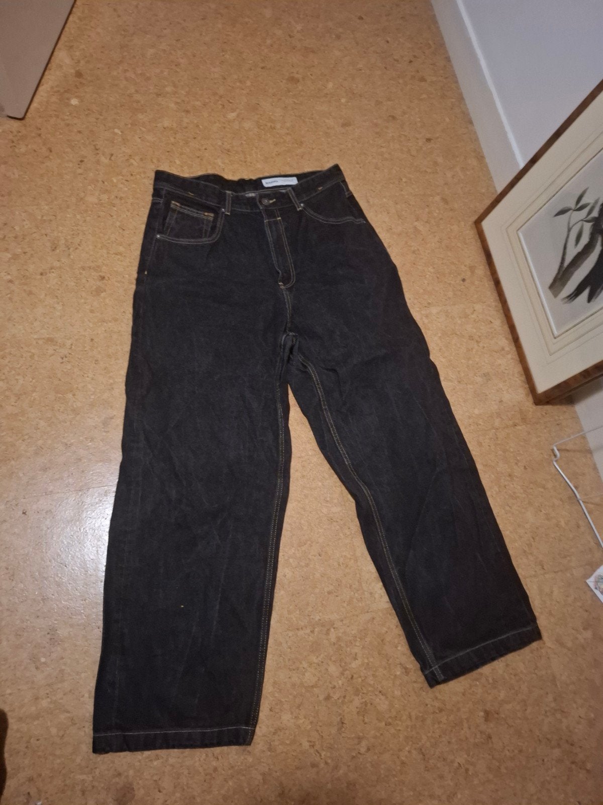 Bershka Jeans - Zwart, W34, maat 44 (Europese), Zwart, W33 - W36 (confectie 42/44), Gedragen, Bershka