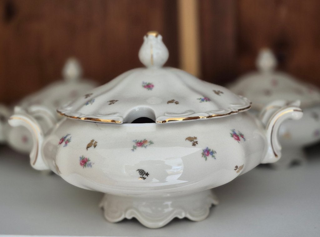 SOEPTERRINE EN 2 DEKSCHALEN VINTAGE, Ophalen