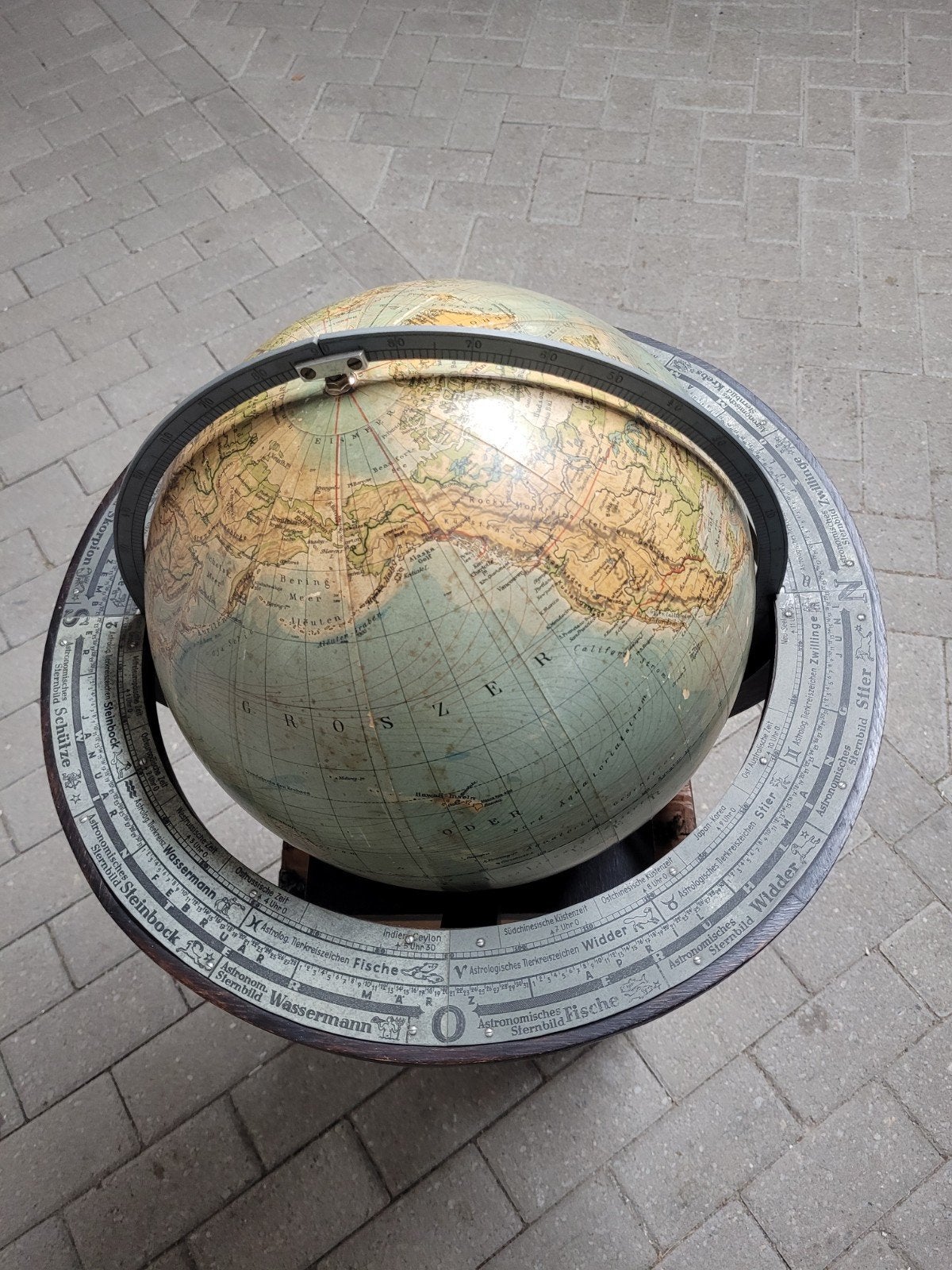 Antieke Columbus Wereldbol uit 1941 - Dr. Felix Lampe, Gebruikt, Draaibaar, Ophalen of Verzenden, 50 cm