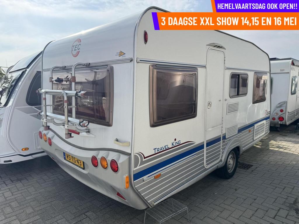 Tec Travel King 450 MOVER + VOORTENT + VASTBED, Caravans en Kamperen, Caravans, T.E.C., Bedrijf, 750 - 1000 kg, 6 tot 7 meter