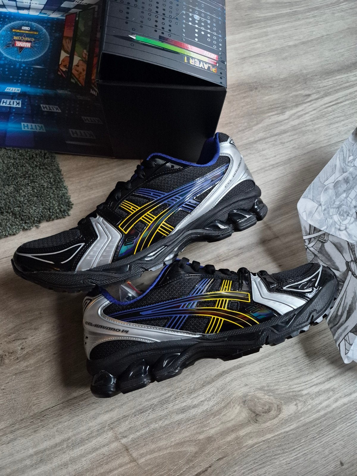 ASICS Gel-Kayano 14 Kith Marvel vs. Capcom Wolverine (45), Zwart, Nieuw, Ophalen of Verzenden, Sneakers of Gympen