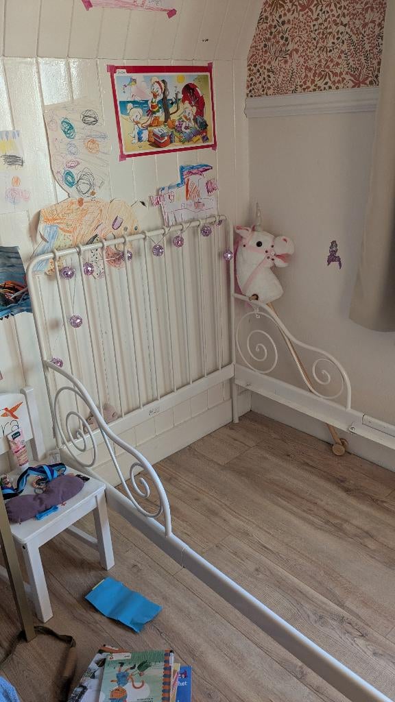 Ikea MINNEN meegroei bed, Gebruikt, 70 tot 85 cm, 180 cm of meer, Ophalen