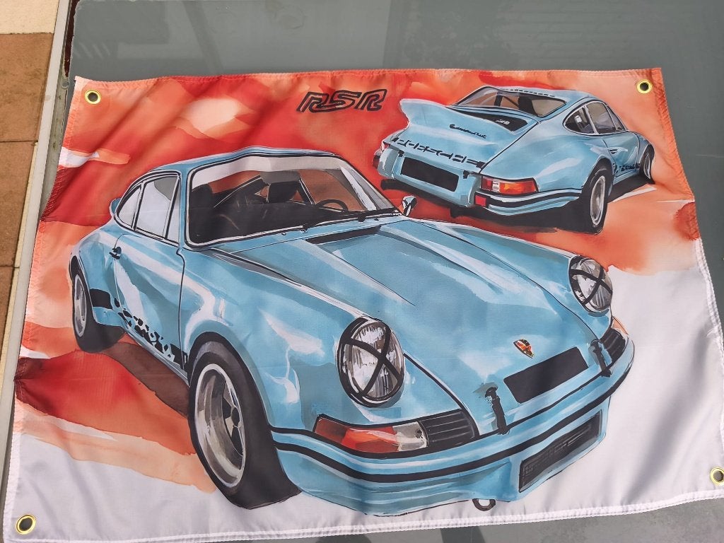 PORS BANNER 60X90 CM IN HET ECHT PRACHTIG BEV. OGEN, Ophalen of Verzenden, Nieuw