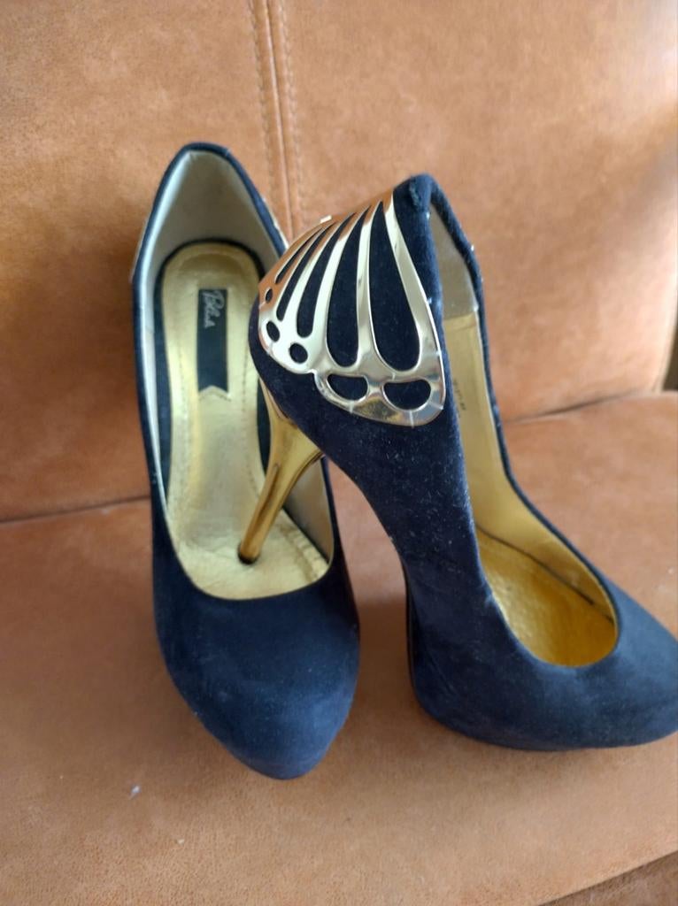 Blink Pumps, gouden vlinder accent, maat 38, high heels, Kleding | Dames, Schoenen, Pumps, Zwart, Ophalen of Verzenden, Zo goed als nieuw