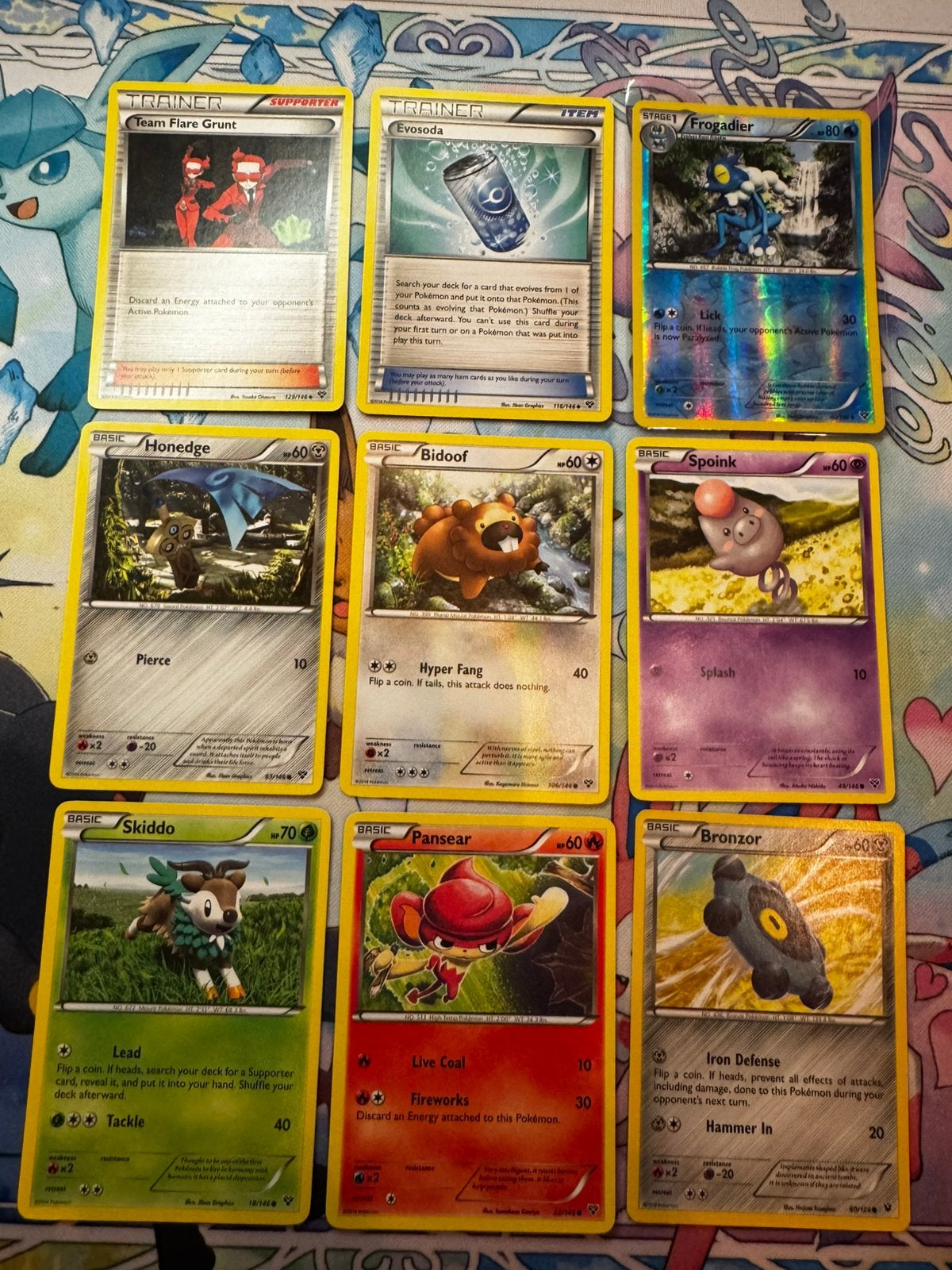 Pokemon XY - frogadier reverse & singles., Ophalen of Verzenden, Zo goed als nieuw