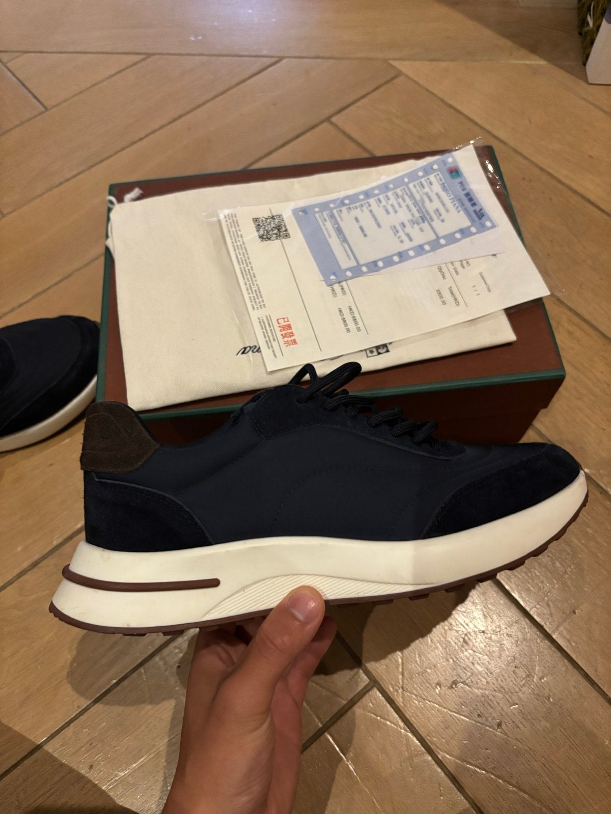 Loro Piana Sneakers Maat 43 (valt klein), Verzenden, Zo goed als nieuw, Blauw, Sneakers of Gympen