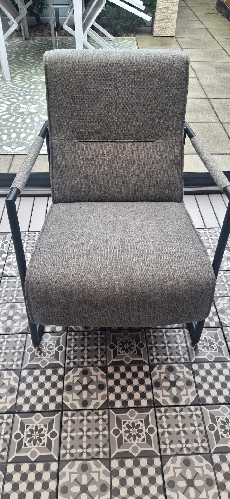 Xooon Bueno fauteuil - Zwart metaal, mintgroene stof, Ophalen, Zo goed als nieuw, Metaal, 50 tot 75 cm