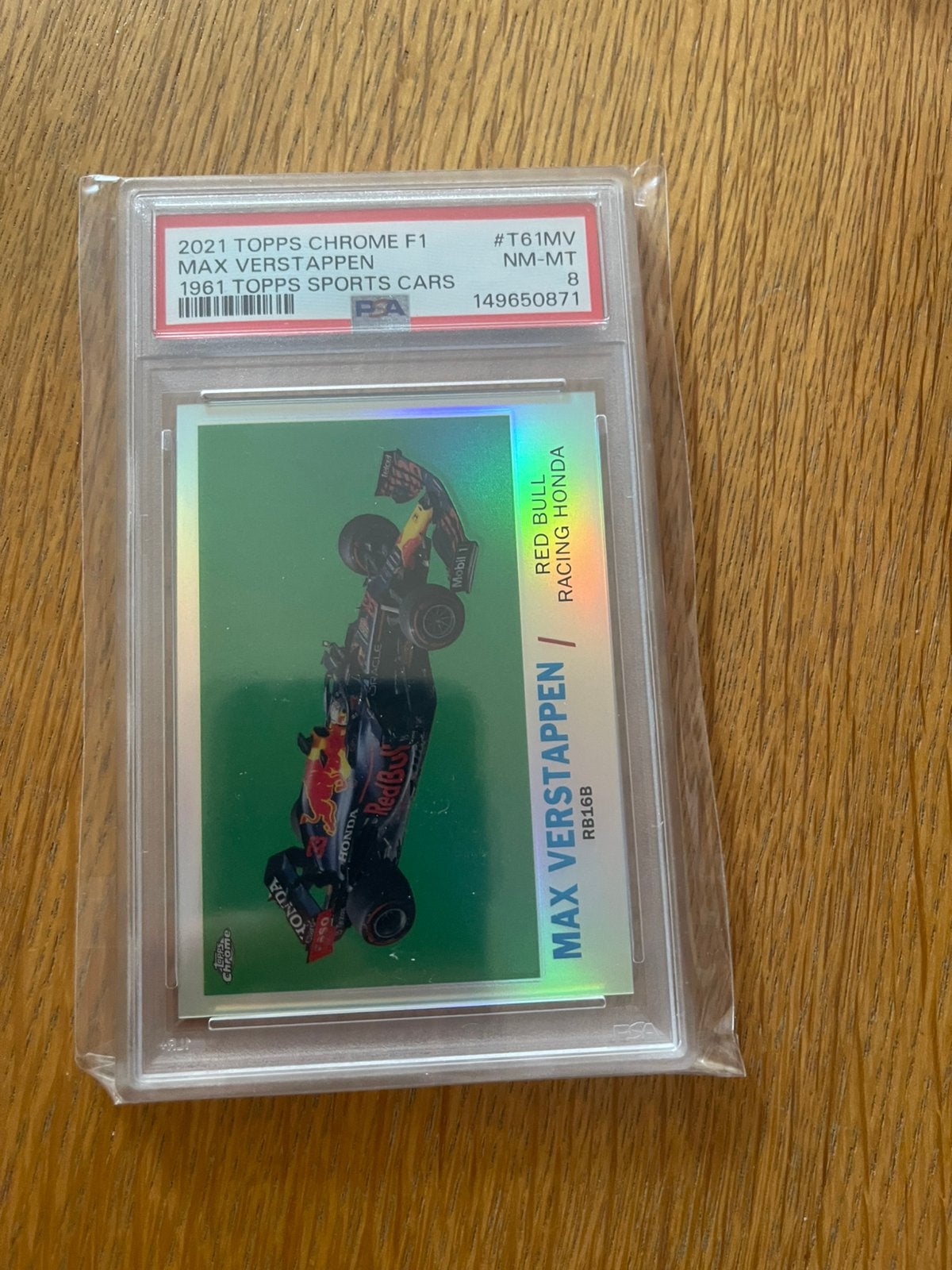Max Verstappen PSA 8 Sport Cards 1961 Topps 2021, Hobby en Vrije tijd, Stickers en Plaatjes, Ophalen of Verzenden, Zo goed als nieuw