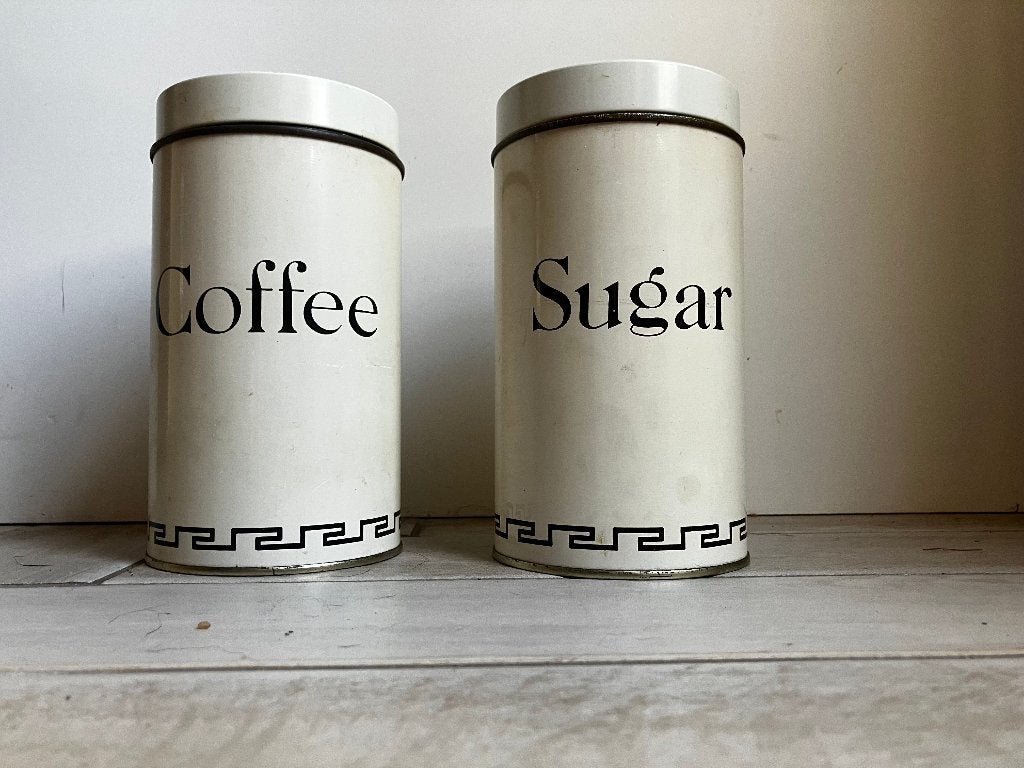 blik koffie en suiker, Ophalen, Gebruikt, Koffie, Overige merken