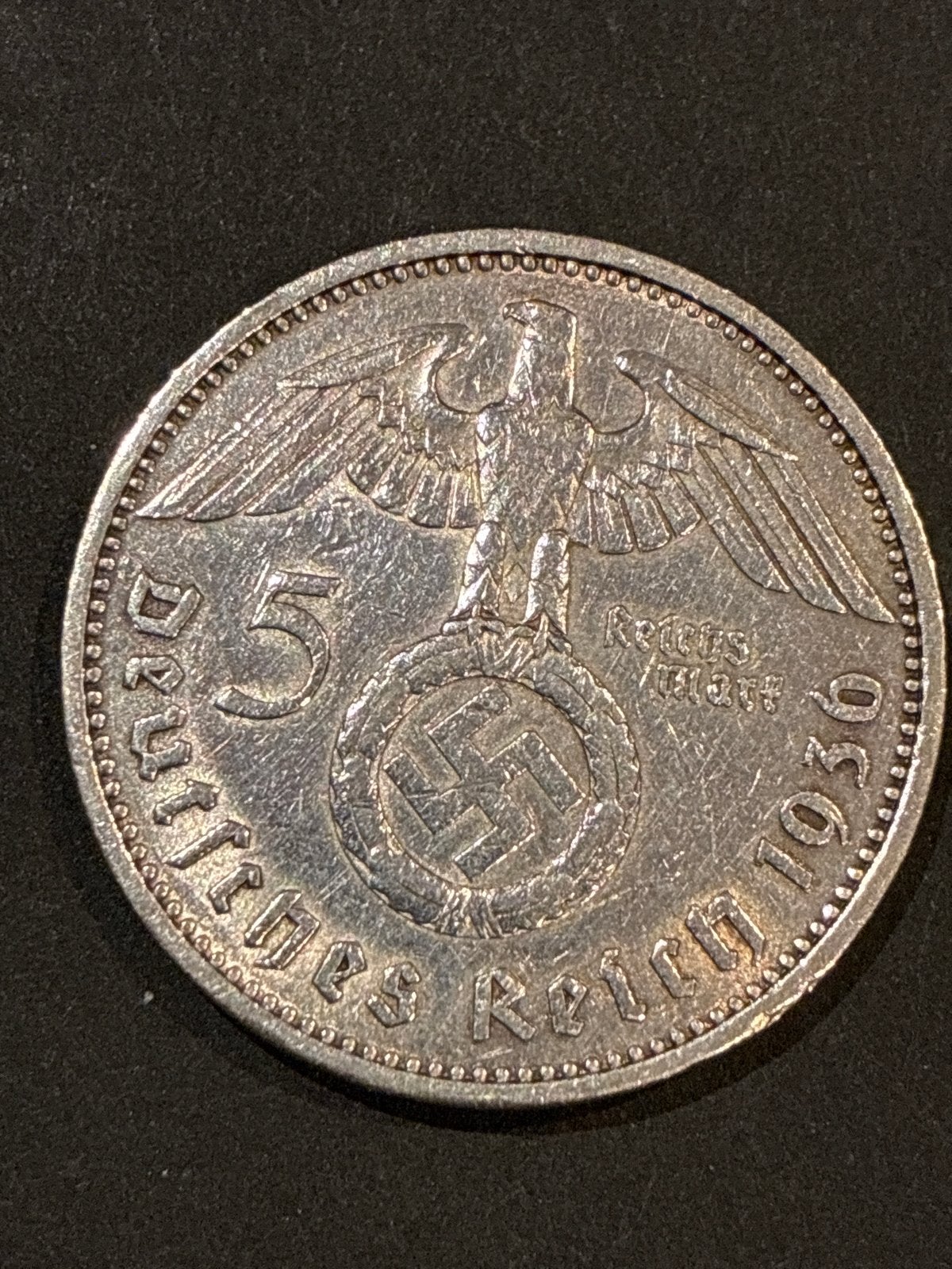 Zeldzame 5 Reichsmark 1936 Hindenburg Zilveren Munt, Ophalen of Verzenden, Duitsland, Losse munt, Zilver