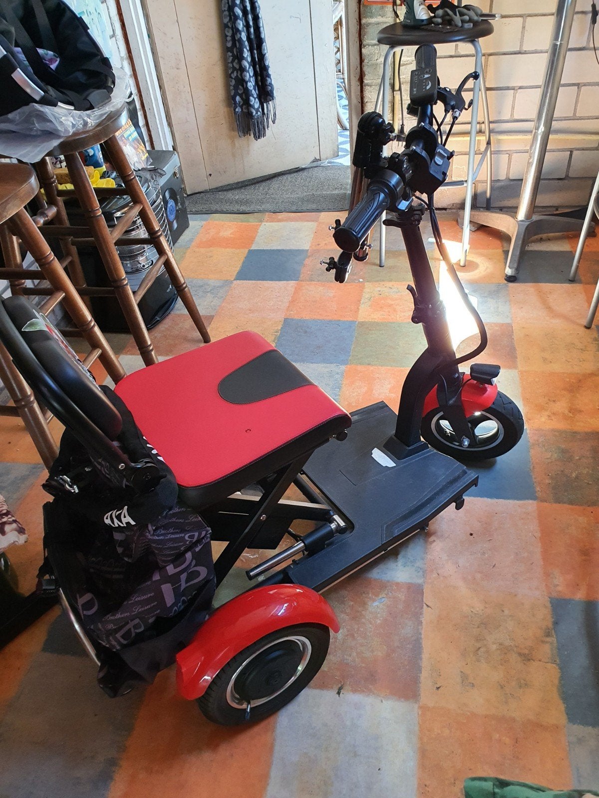 . IVA Traveler Rood opvouwbare scootmobiel, 16 t/m 25 km, Zo goed als nieuw, 11 t/m 15 km/u, Ophalen
