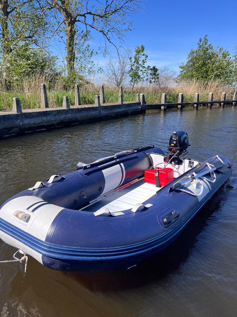 HIBO rubberboot 3.30m + Tohatsu 5PK kortstaart + Trailer, Ophalen, Aluminium, 5 pk, Peddels