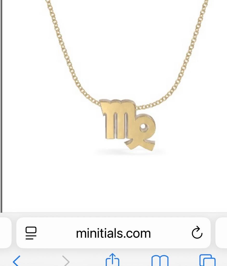 Minitials hanger Maagd ️ goud 18 karaat, Ophalen of Verzenden, Nieuw, Goud, Overige voorstellingen