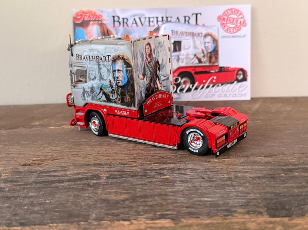 Tekno - Scania Longline Malcolm Braveheart, Ophalen of Verzenden, Zo goed als nieuw, Bus of Vrachtwagen, Tekno