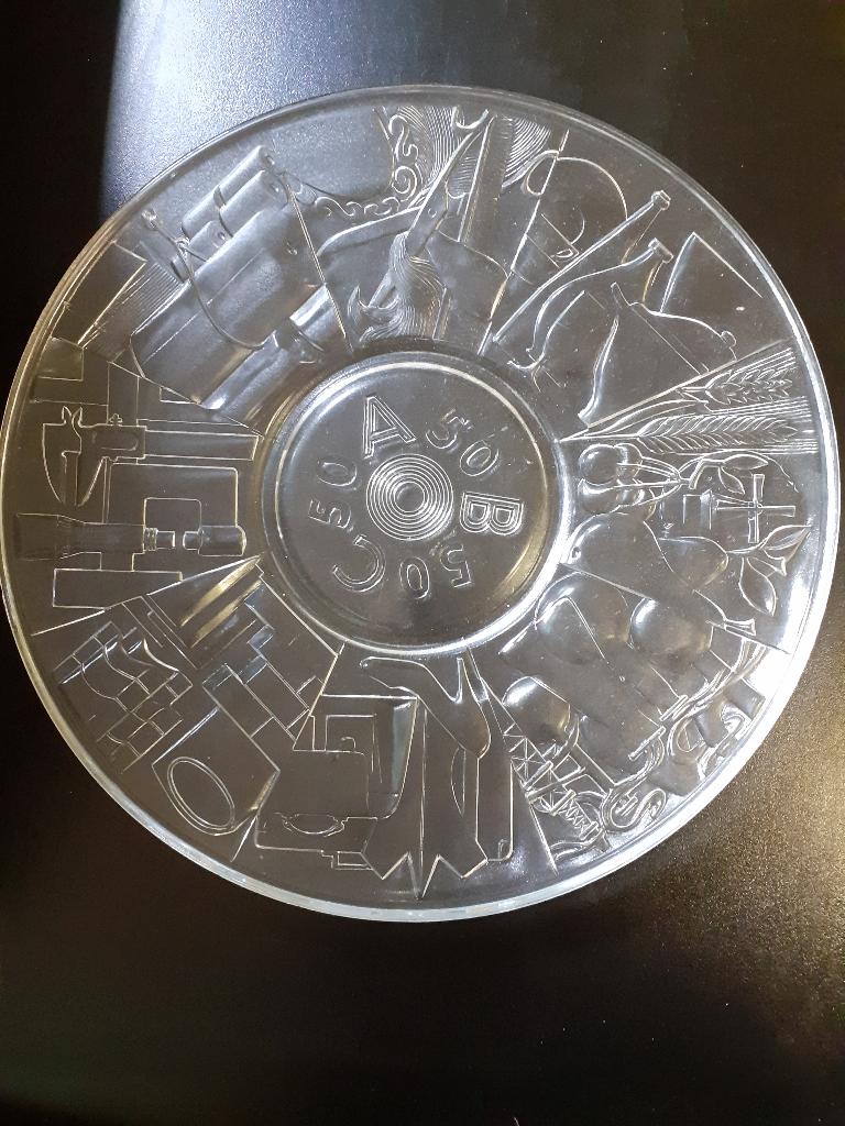 Leerdam - mooie grote persglas schaal uit 1957, Ophalen of Verzenden