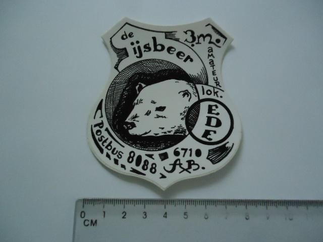 sticker oud EDE PIRAAT Radio piraten zender ijsbeer amateur, Verzenden, Zo goed als nieuw, Bedrijf of Vereniging
