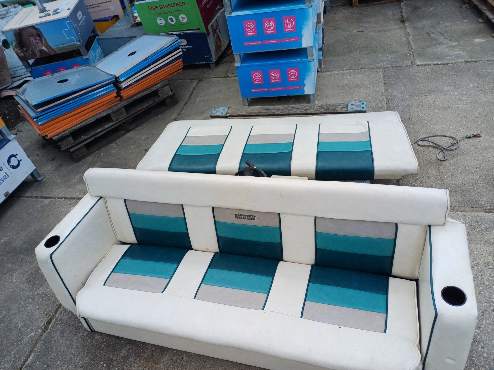 nette Bootbank en stoelen set - Winner Escape, Ophalen, Gebruikt, Interieur en Kussens