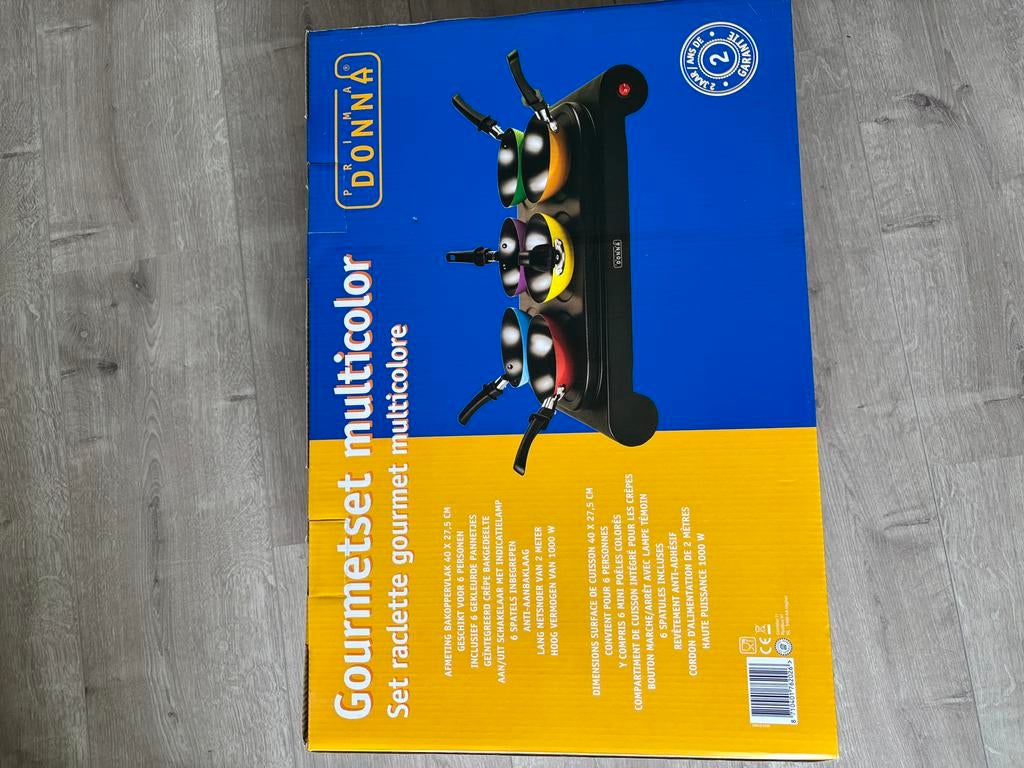 Gourmetset Multicolor Raclette - Nieuw in doos, Witgoed en Apparatuur, Gourmetstellen, Ophalen, Nieuw, 4 t/m 7 personen