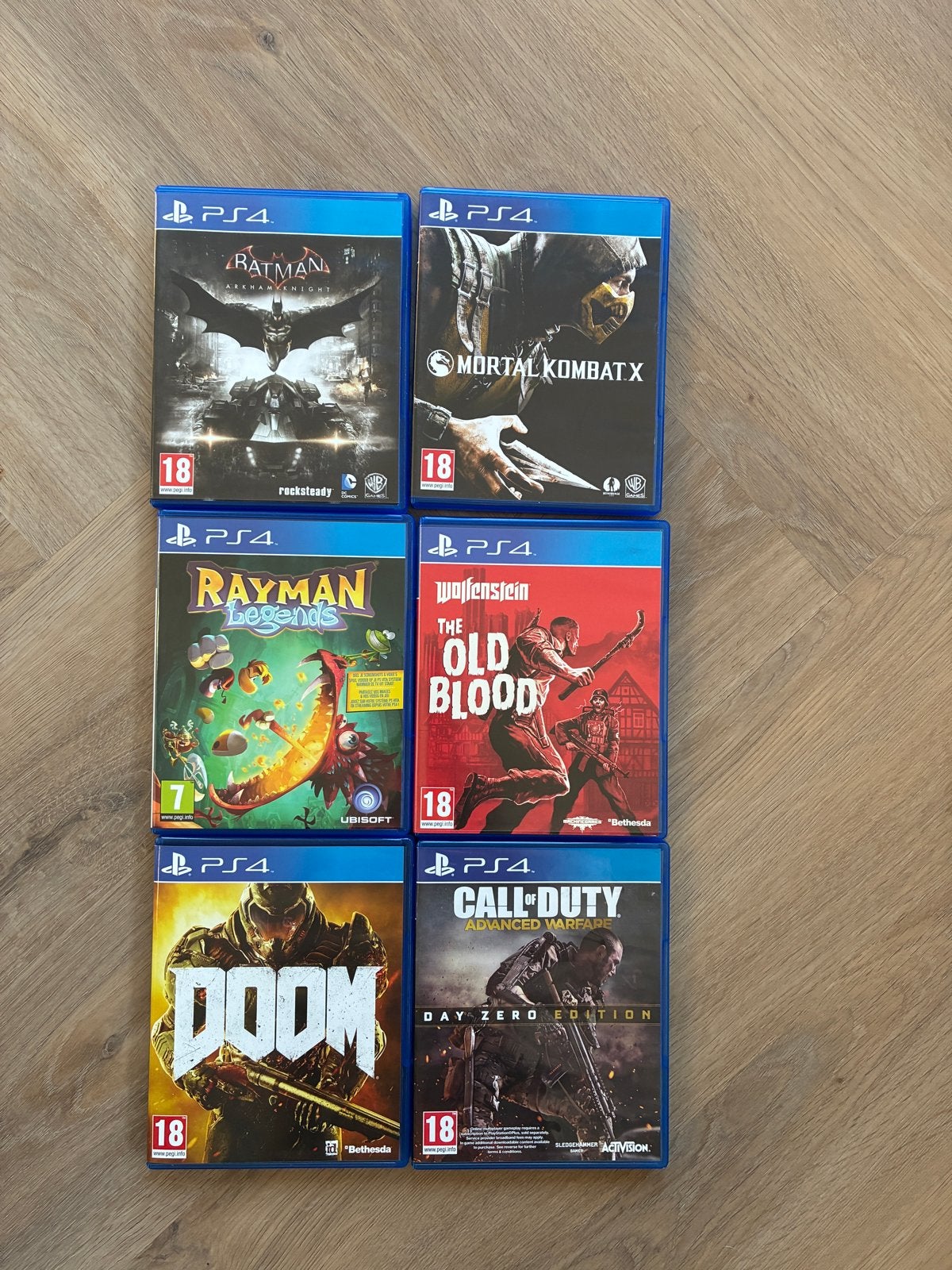 PS4 Games Bundel: Batman, Mortal Kombat X, en  4 andere, Avontuur en Actie, Gebruikt, Vanaf 18 jaar, 1 speler
