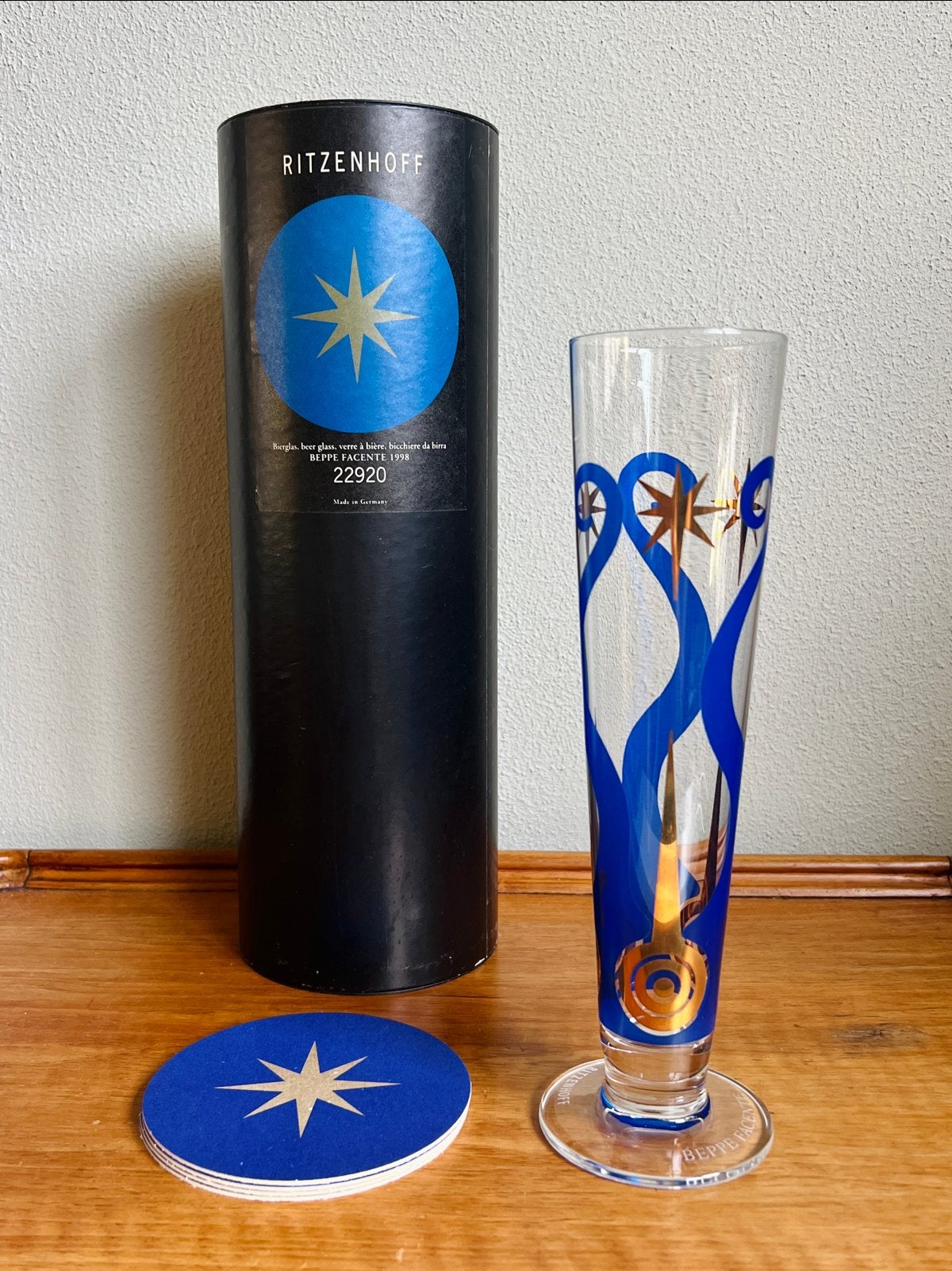 Ritzenhoff Bierglas Beppe Facente 1998, Nieuw in Doos, Huis en Inrichting, Keuken | Servies, Ophalen, Glas of Glazen, Overige merken