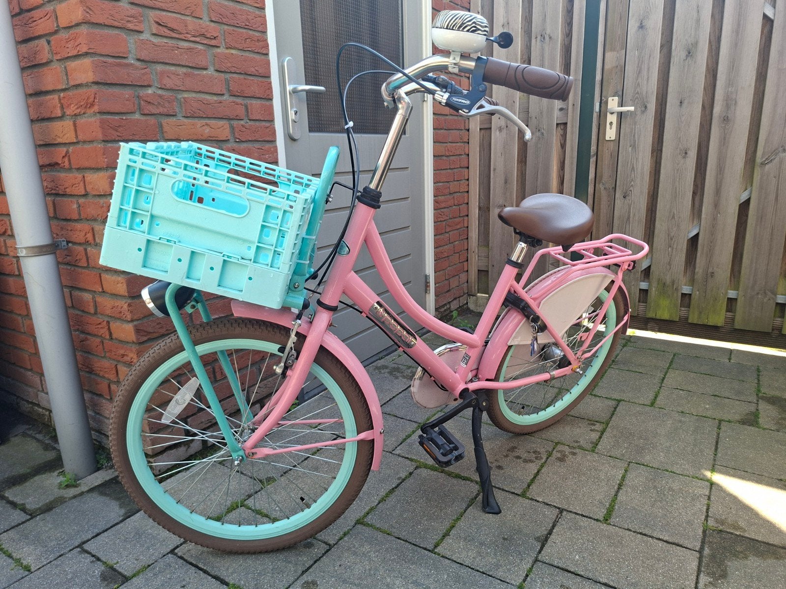 Roze kinderfiets 22 inch met mandje - Gebruikt, goede staat, Ophalen, Gebruikt, 20 inch of meer