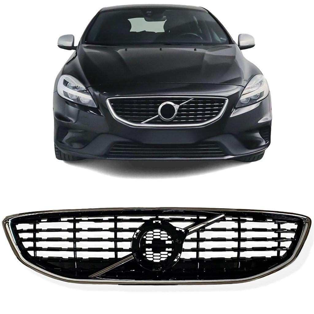 Grill Hoogglans Zwart Chrome Voor Volvo V40 Vanaf 2016 t/m 2, Verzenden, Automotive Parts, A.parts@hotmail.nl, Trasmolenlaan 12 3447 GZ Woerden