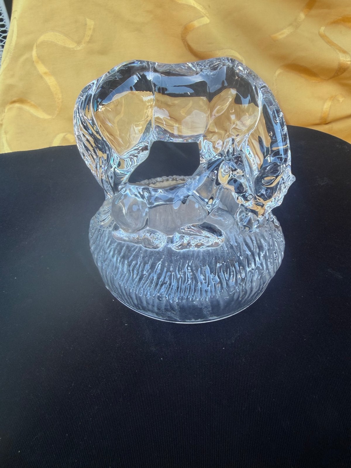 Kristallen Paard met Veulen - Decoratief Beeldje 12 cm, Antiek en Kunst, Antiek | Glas en Kristal, Ophalen of Verzenden