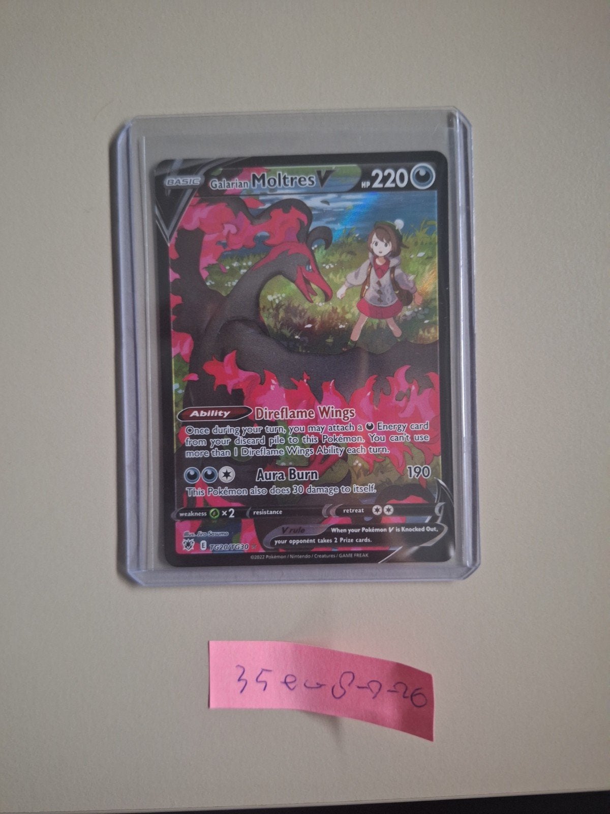 Galarian Moltres V TG20/TG30, Hobby en Vrije tijd, Ophalen, Zo goed als nieuw, Losse kaart, Foil