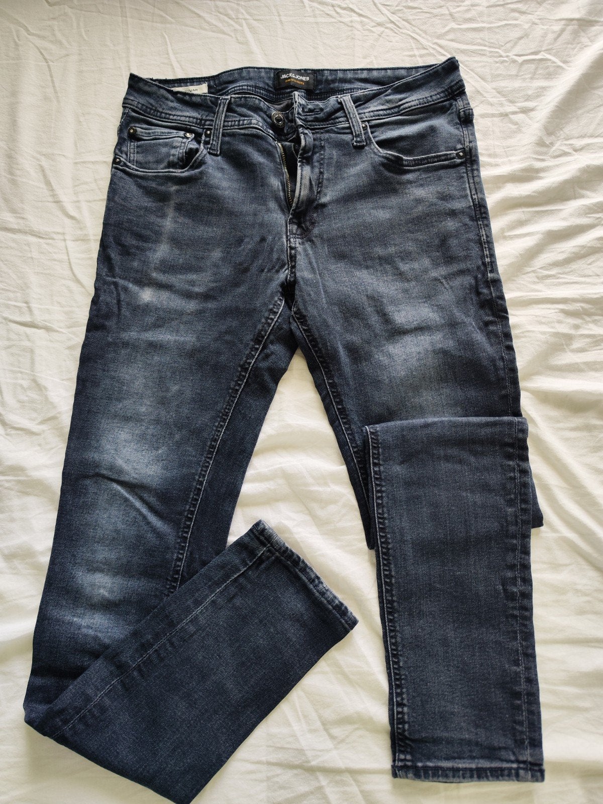 Jack & Jones Skinny Liam Jeans W32, Blauw, W32 (confectie 46) of kleiner, Ophalen of Verzenden, Zo goed als nieuw