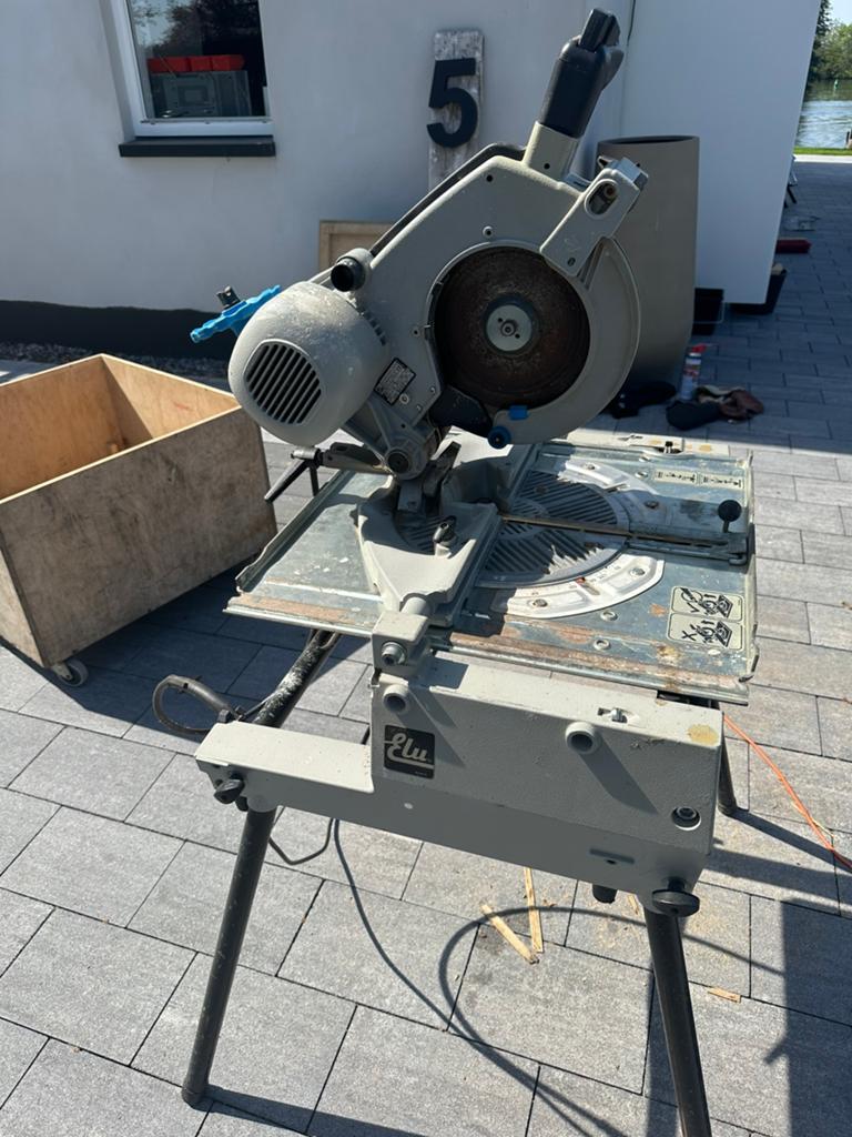 Elu Afkortzaag/Cirkelzaag met onderstel, Doe-het-zelf en Verbouw, Gereedschap | Zaagmachines, Gebruikt, Afkortzaag, Ophalen