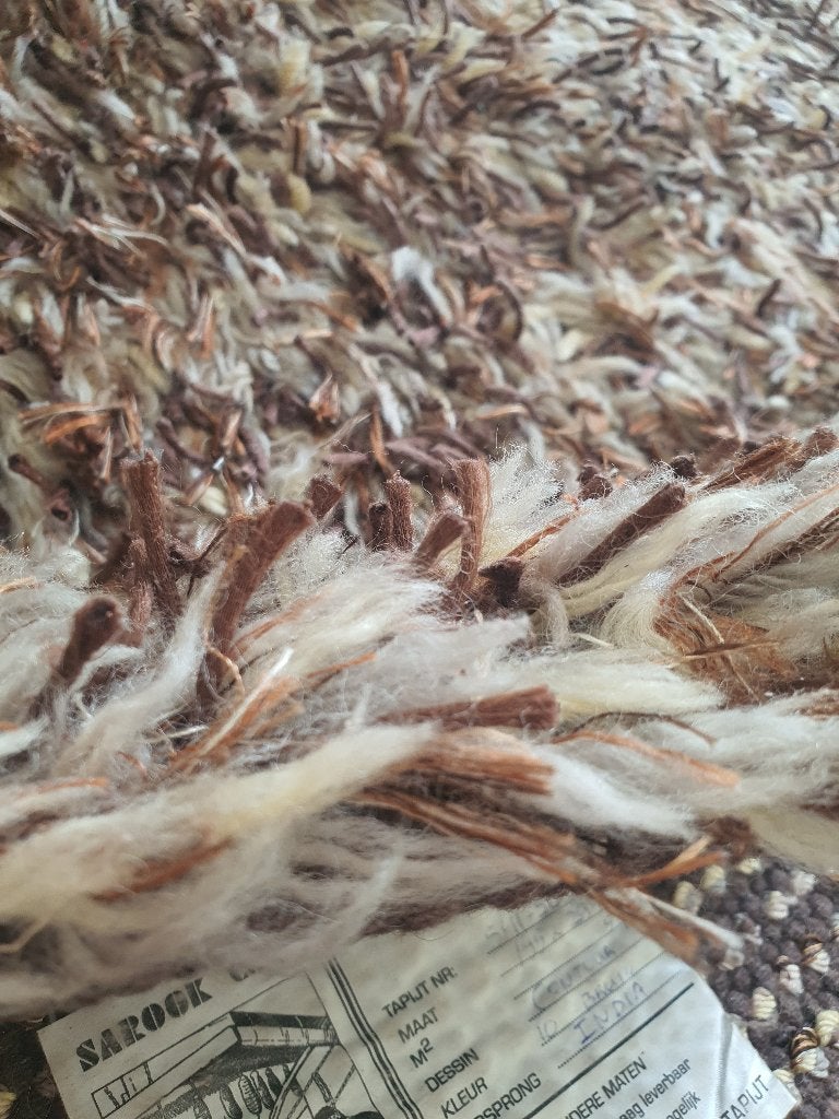 Wollen vloerkleed, Ophalen, Bruin, 200 cm of meer, Zo goed als nieuw