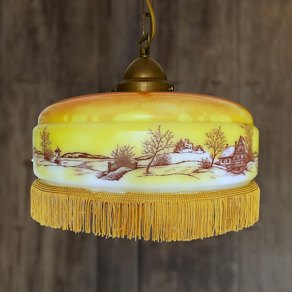 Antieke Opaline lamp ArtDeco XL, Antiek en Kunst, Ophalen of Verzenden