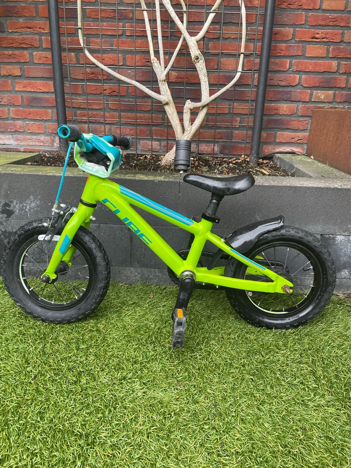 Cube Cubie 120 Kinderfiets 12 inch groen blauw kids, Ophalen, Gebruikt, Terugtraprem, Minder dan 16 inch