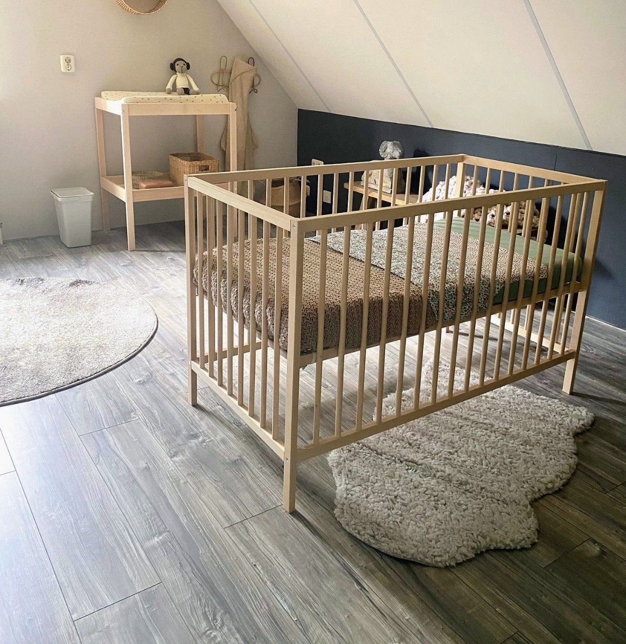 IKEA Sniglar Ledikant 60x120 Beukenhout met matras, Ophalen, Zo goed als nieuw, Minder dan 140 cm, Matras