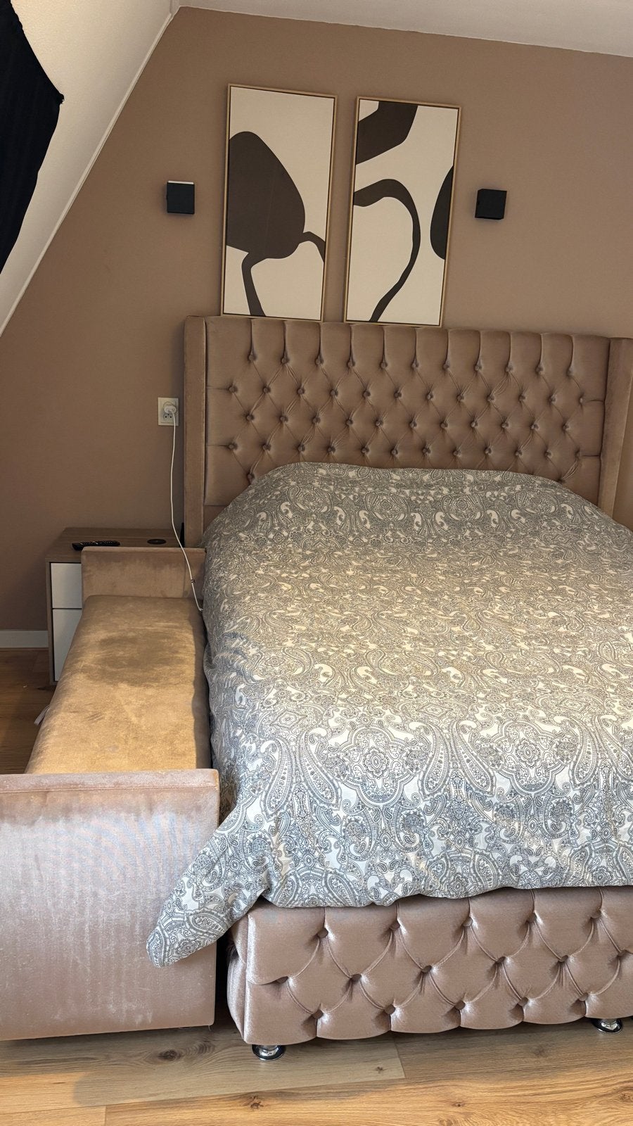 Luxe Boxspring met Opbergruimte incl matras, Ophalen, Overige kleuren, Tweepersoons, Zo goed als nieuw