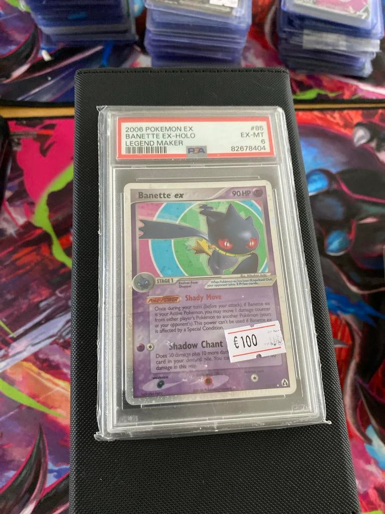 Pokemon Banette ex Holo Legend Maker PSA 6 EX-MT, Ophalen of Verzenden, Zo goed als nieuw, Losse kaart, Foil
