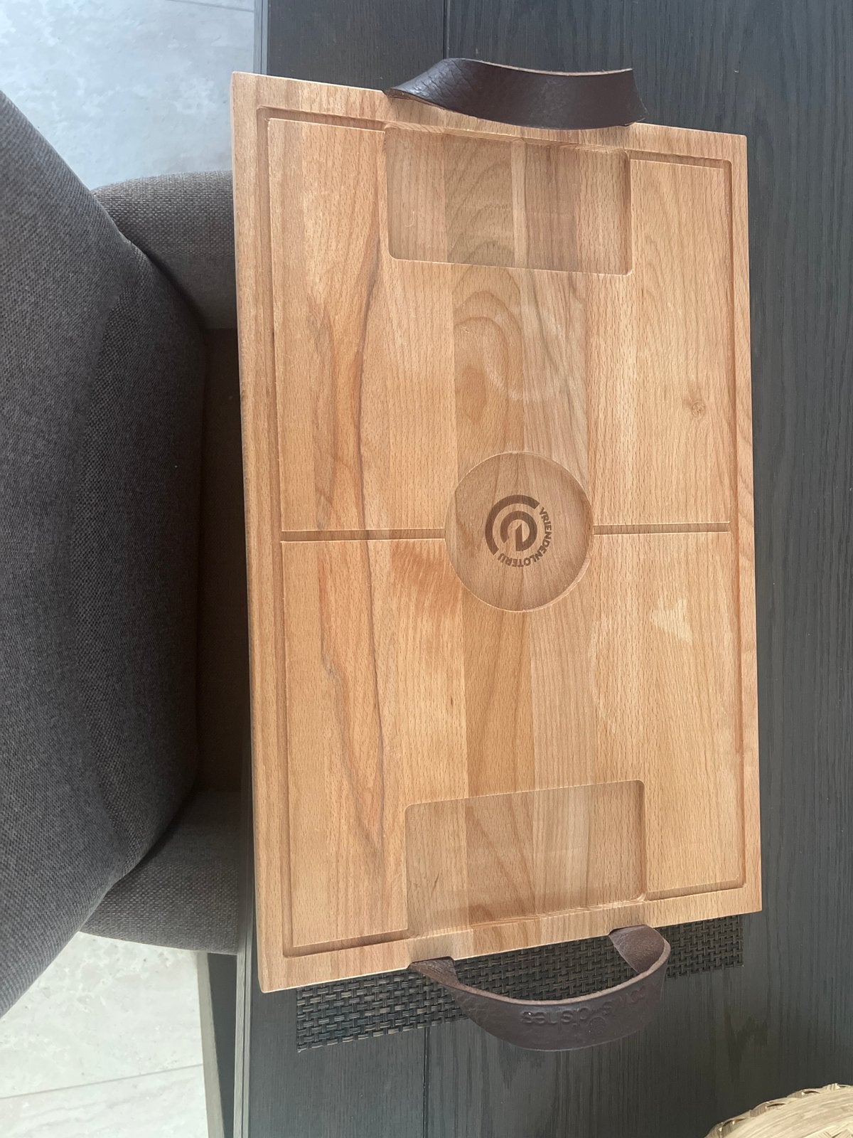 Kaasplank met lederen handvat, Ophalen of Verzenden, Zo goed als nieuw, 50 tot 100 cm, Minder dan 50 cm
