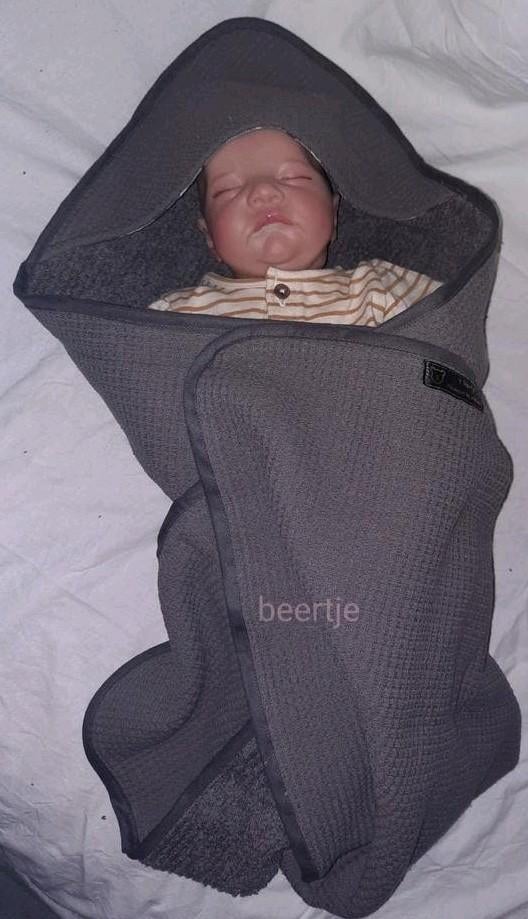 Lief handmade baby badcape van wafelstof 78x78, Ophalen of Verzenden, Nieuw, Overige typen
